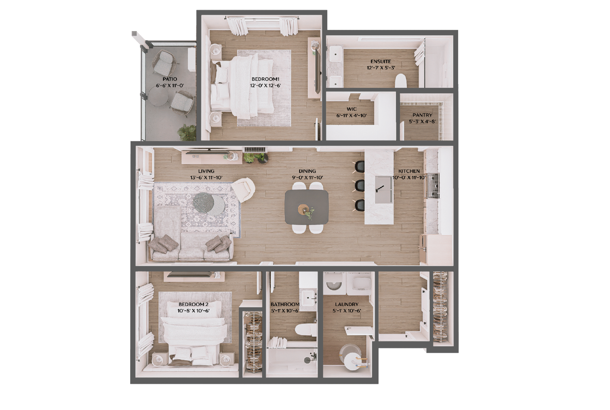 Type A(1) - 2br/2bth
