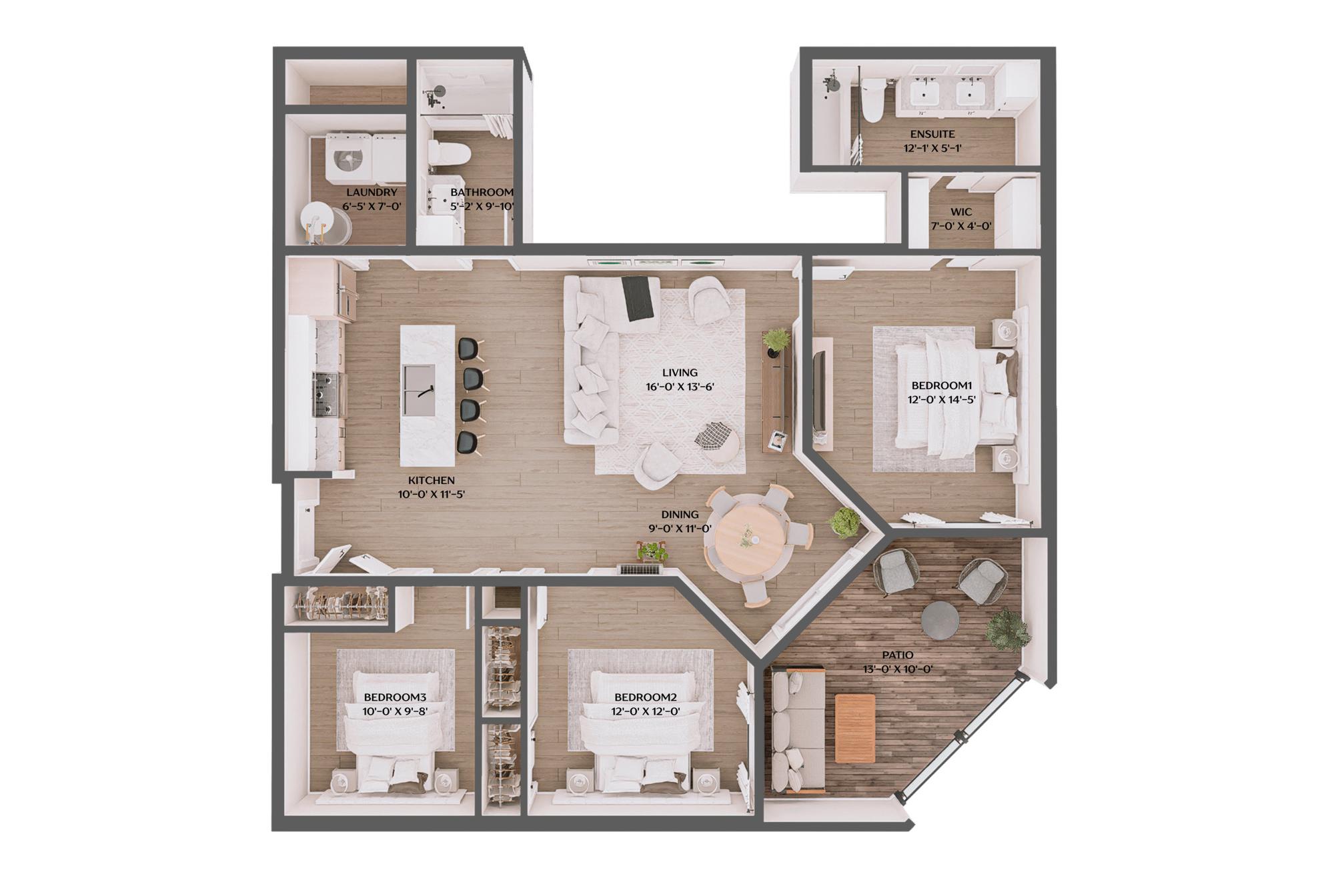 Type G - 3br/2bth