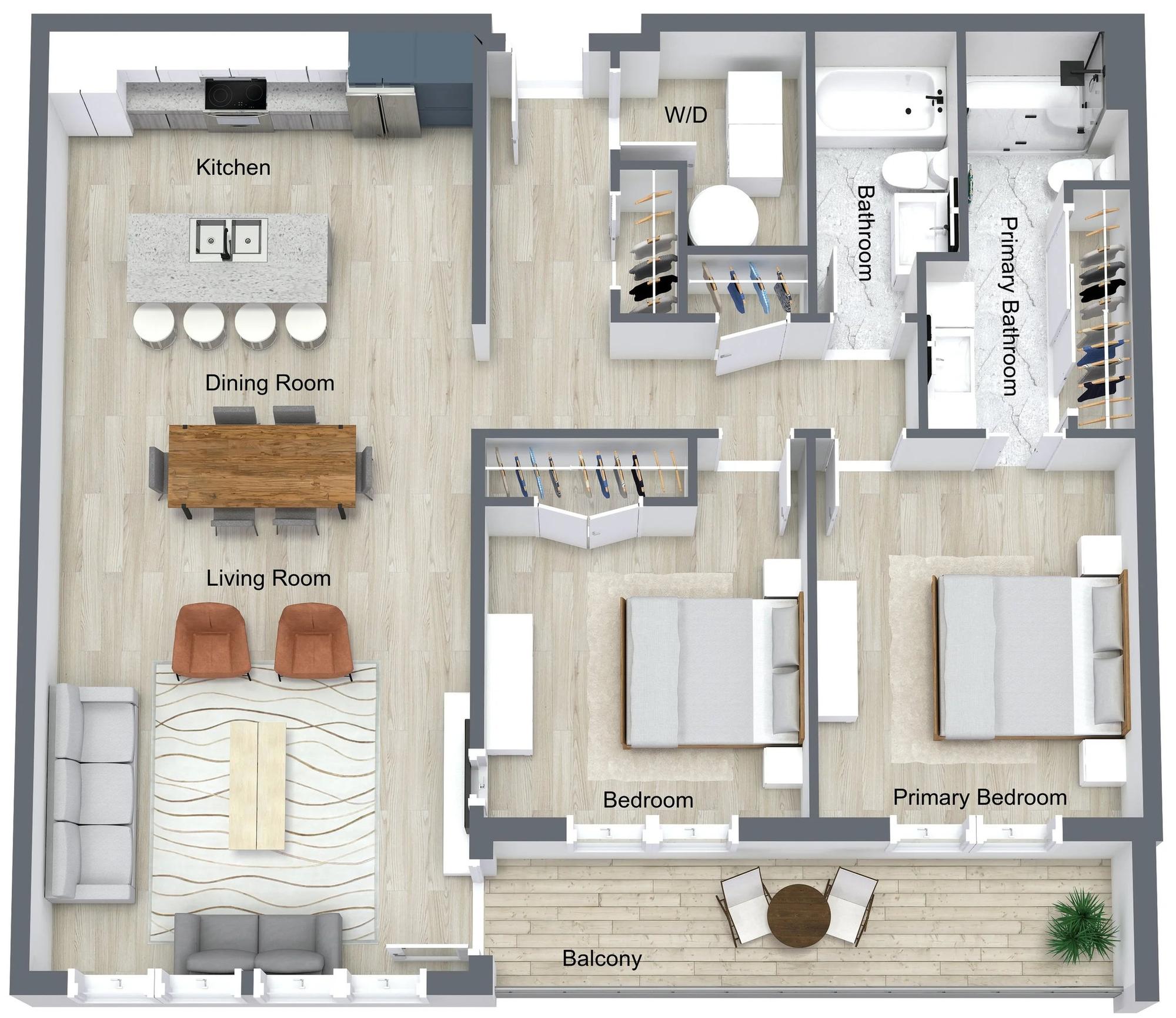 Type B - 2 br / 2 bthr