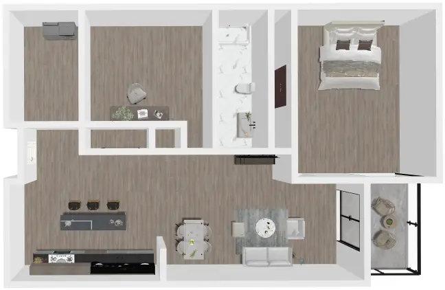 Type B - 1 br / 1 bthr + Office/Den photo 2
