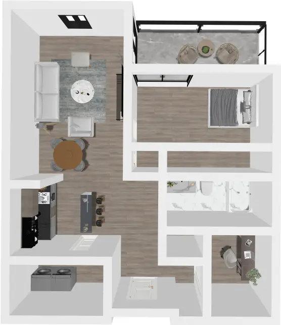 Type A - 1 br / 1 bthr + Office/Den photo 2