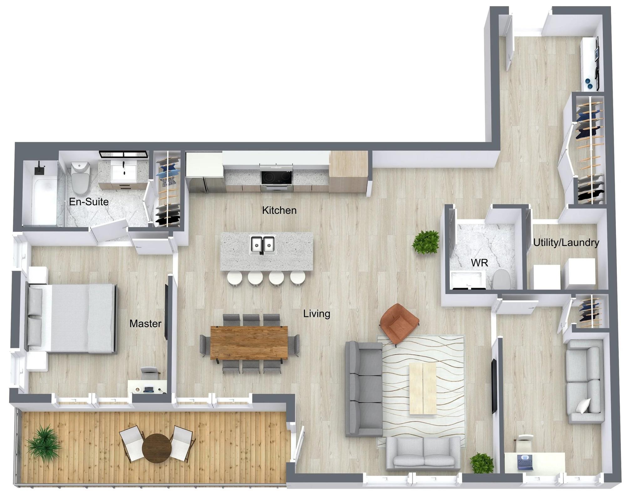 Type A - 1 br / 1 bthr + Office/Den