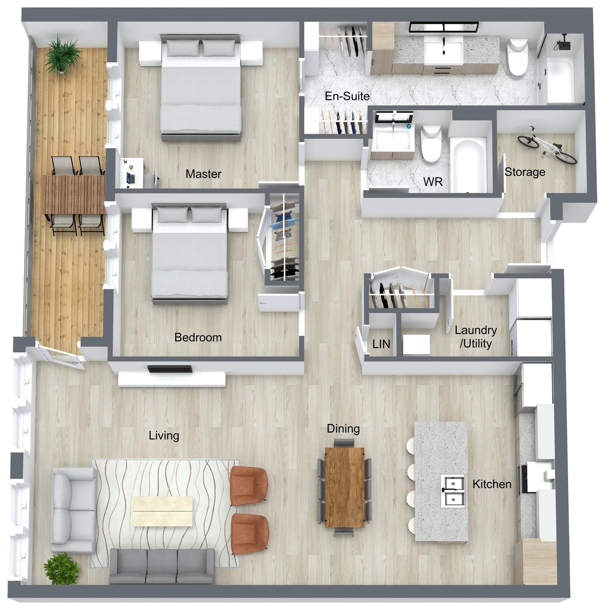 Type B - 2 br / 2 bthr