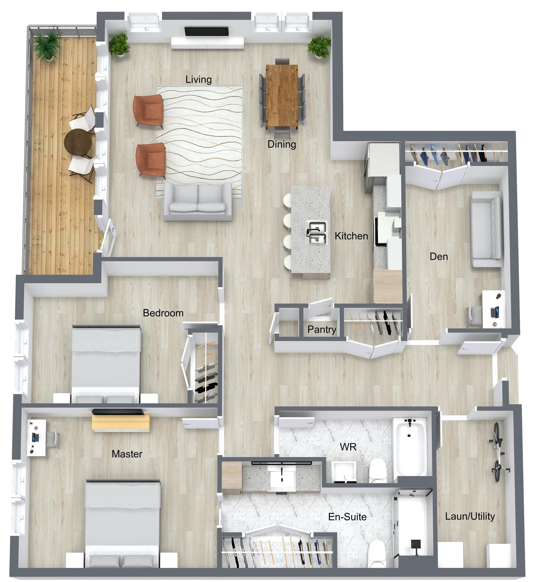 Type D - 2 br / 2 bthr + Office/Den