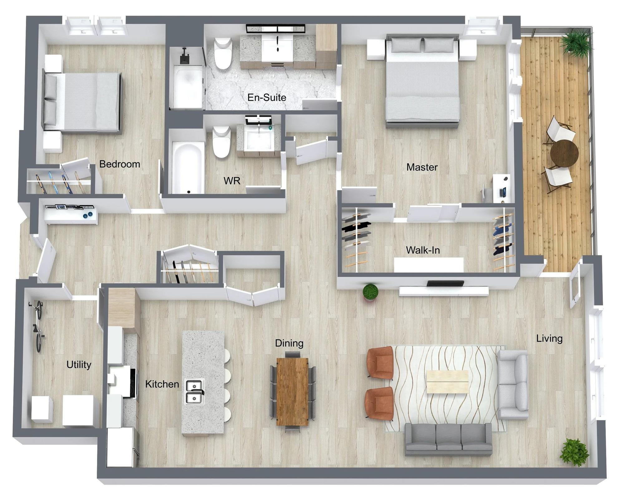 Type E - 2 br / 2 bthr