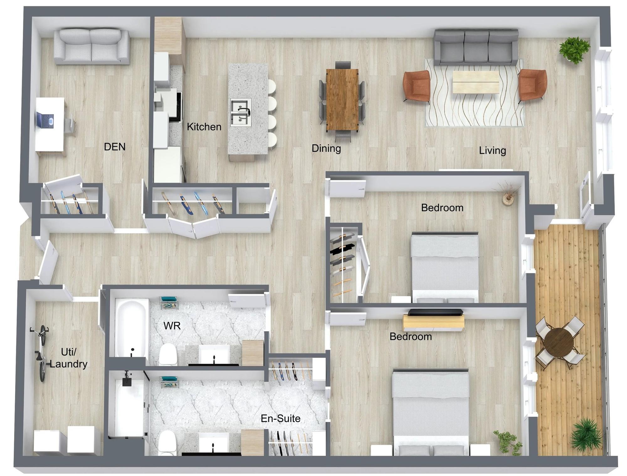 Type G - 2 br / 2 bthr + Office/Den