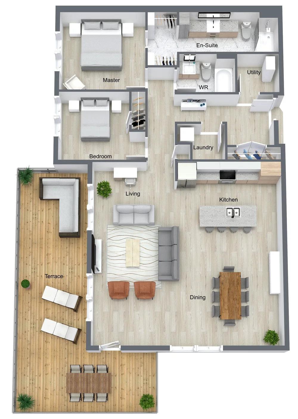 Type J - 2 br / 2 bthr + Terrace
