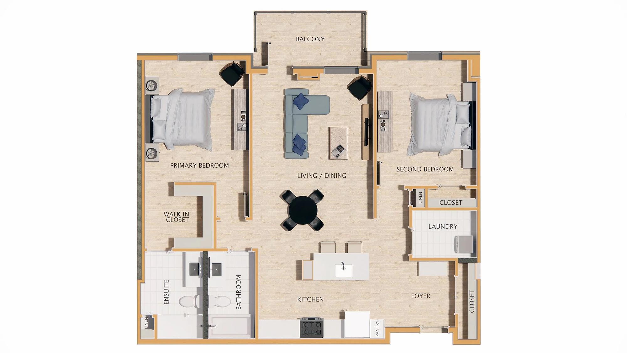 Type C2 - 2 br / 2 btrh