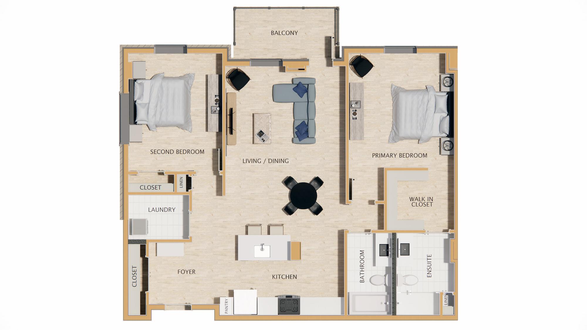 Type D - 2 br / 2 bthr