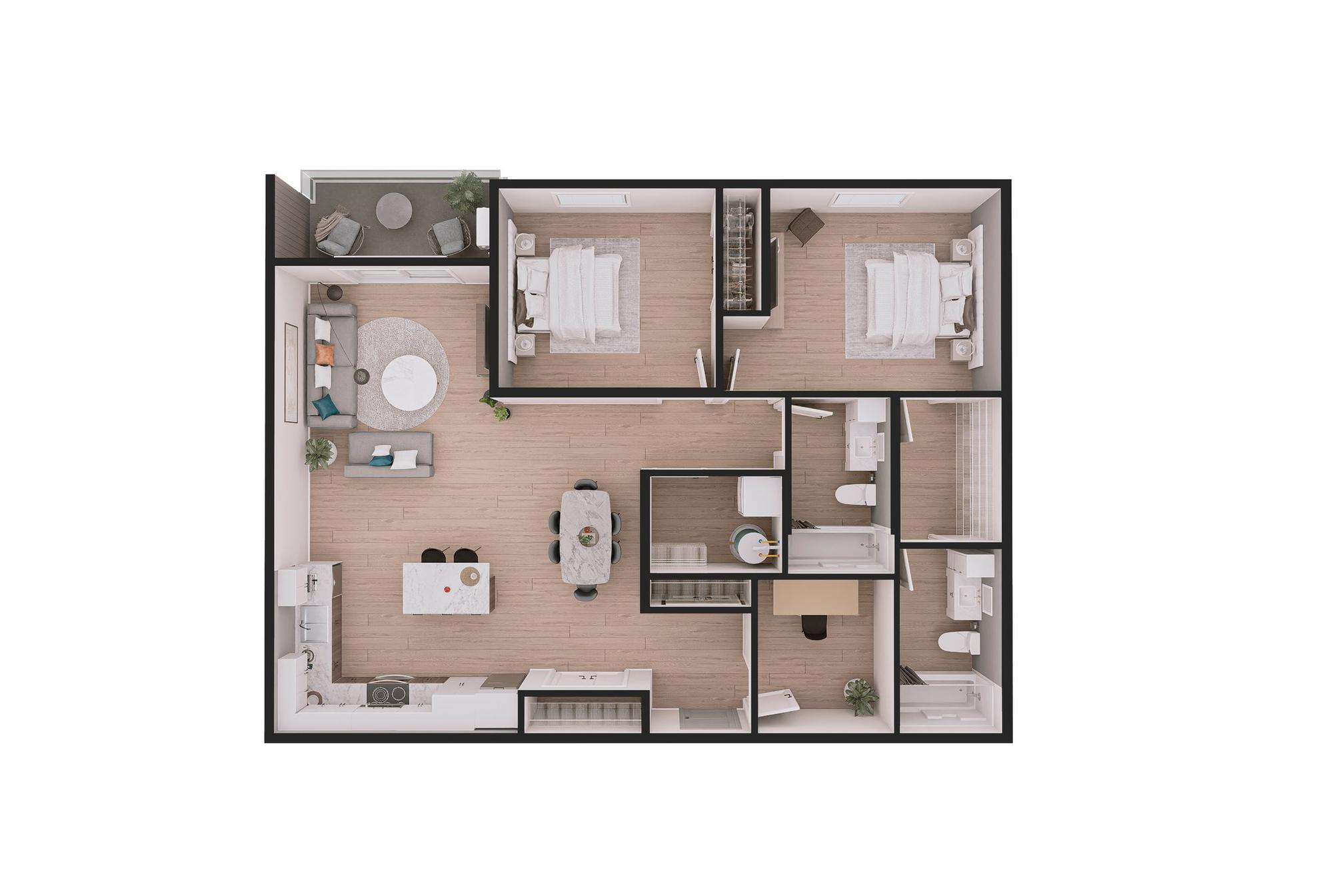 Type C - 2 br / 2 btrh + Office