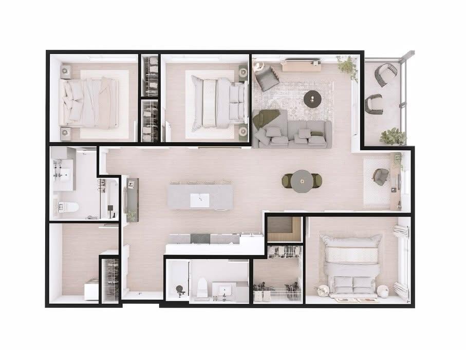 Type G - 3 br / 2 bth